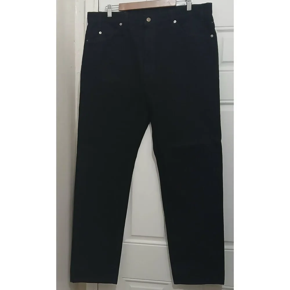 Vintage Levi's mens 40/32 black jeans orange tab tough strong 505 premium usa